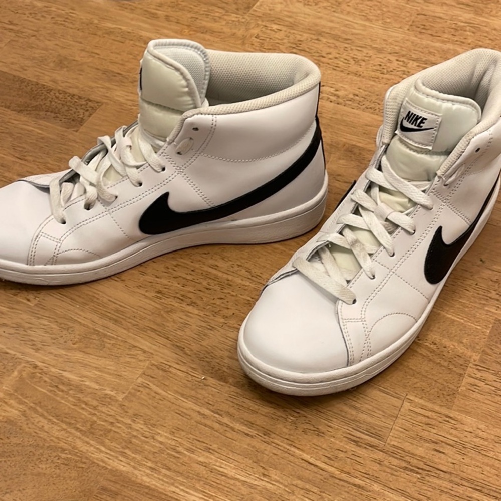 Nike White and Black High-Top Sneakers